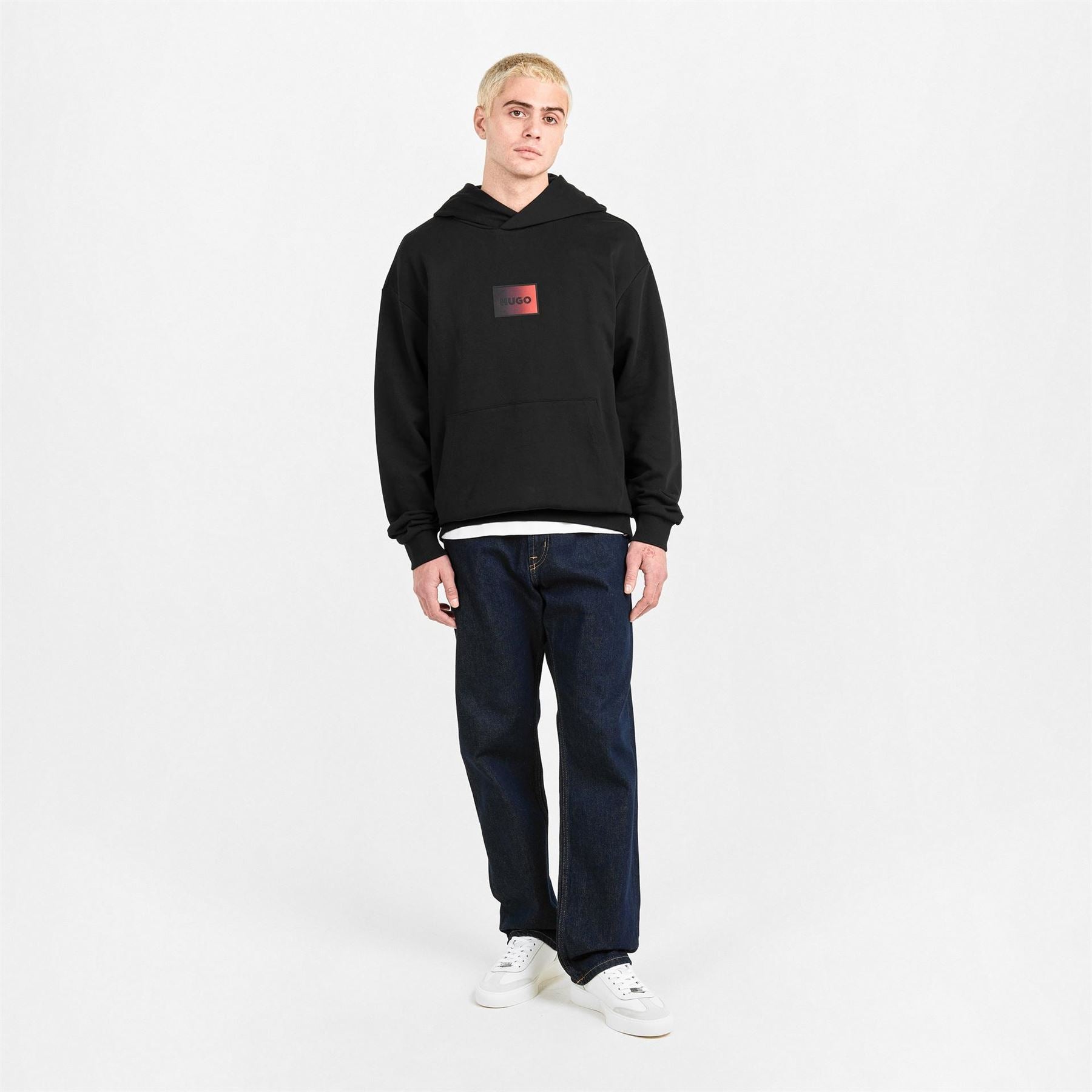 Hugo Hooded Neck Drop Shoulder Sweatshirt