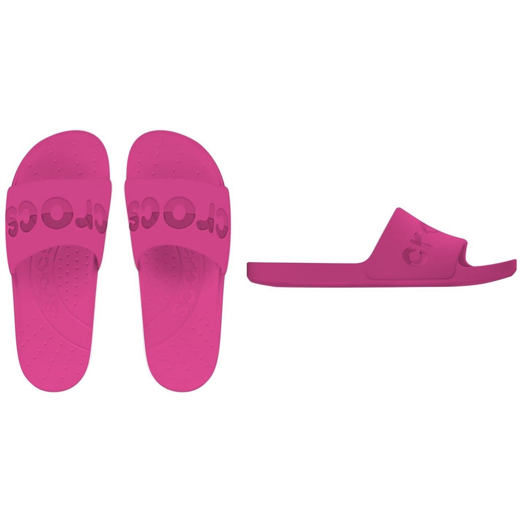 Crocs Logo Print Open Toe Flat Heel Slides