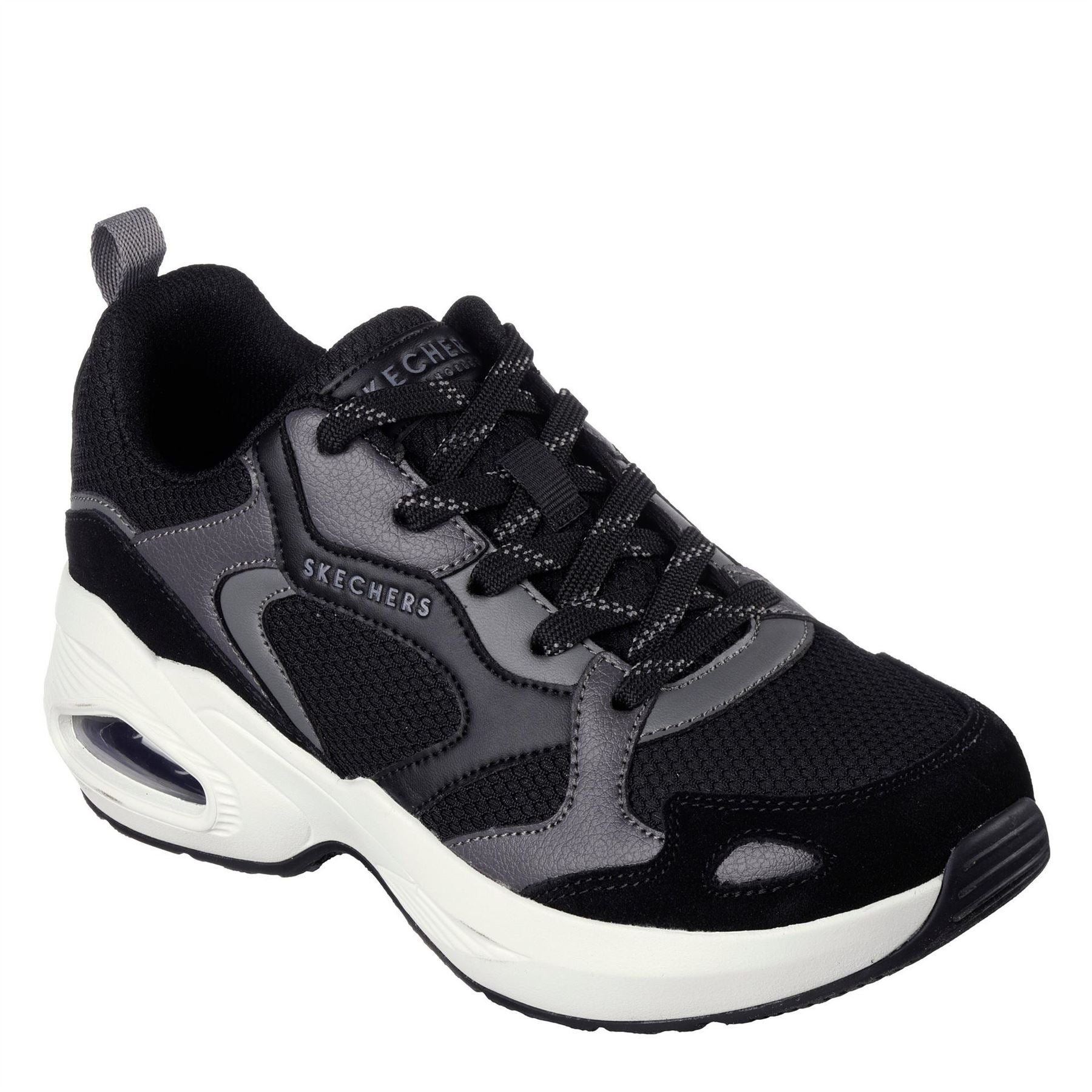 Skechers Womens W Duraleather  And  Suede Overlay Low Top Trainers