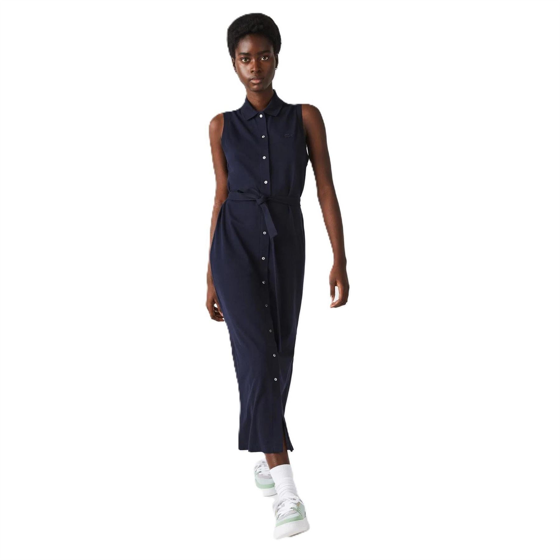Lacoste EF1107 Collared Neck Maxi T-Shirt Dress