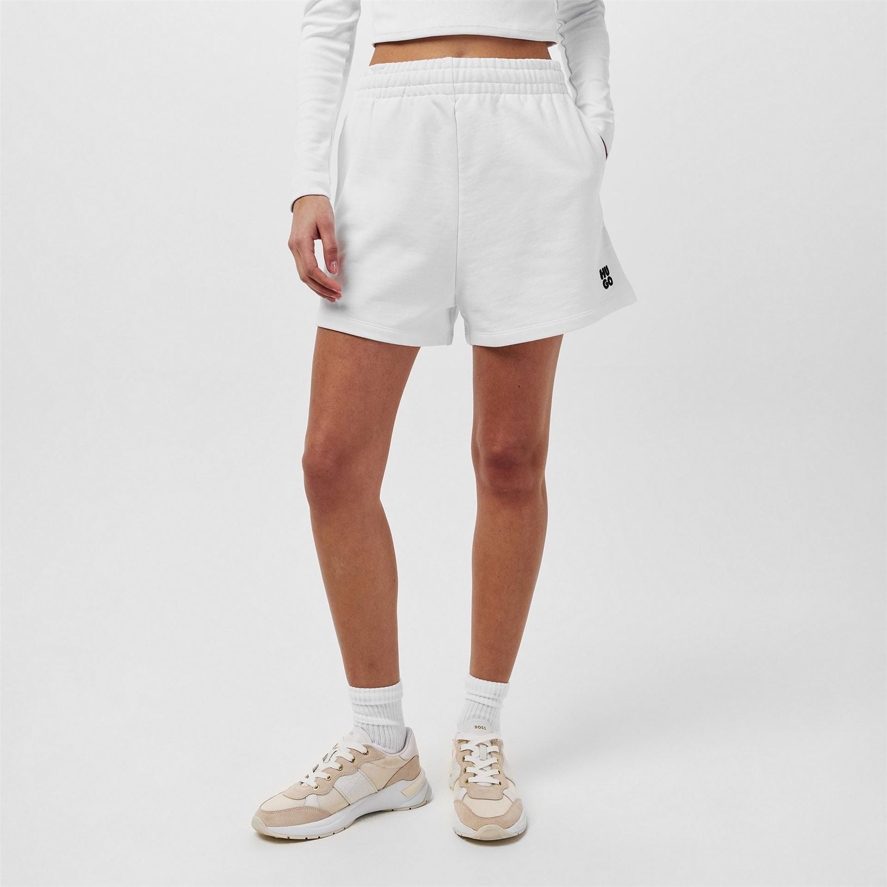 Hugo Solid Sweat Shorts with Elasticated Waistband