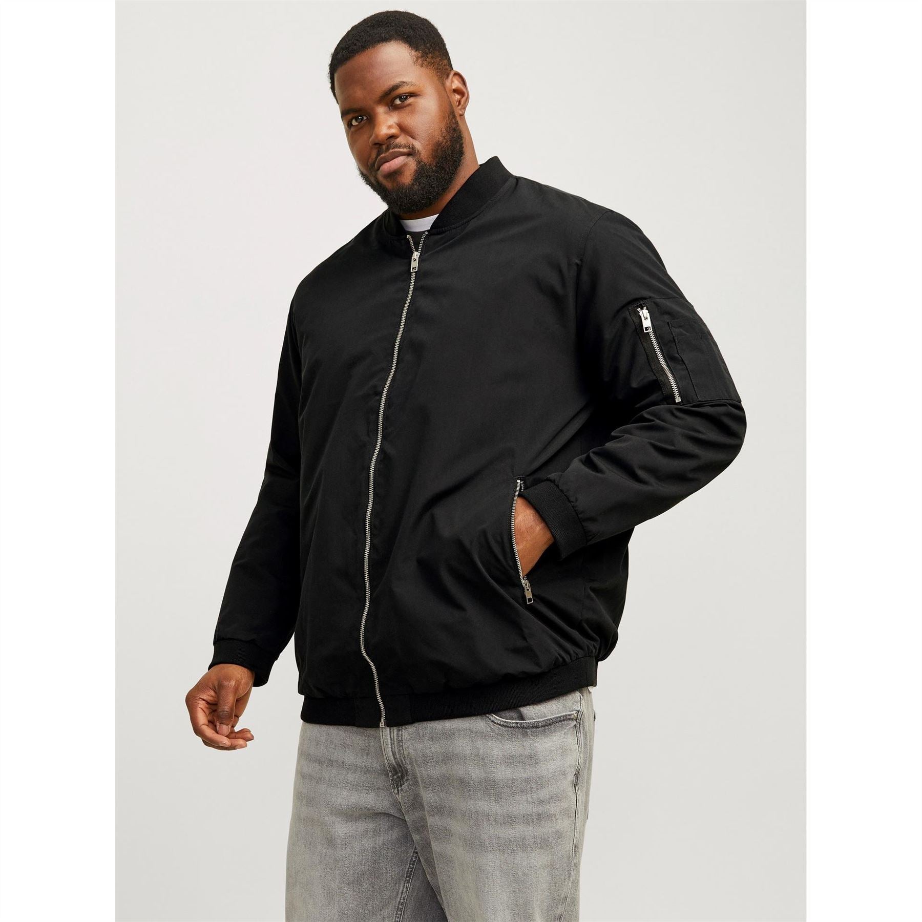 Jack and Jones Rush Plus Size Long Sleeve Bomber Jacket