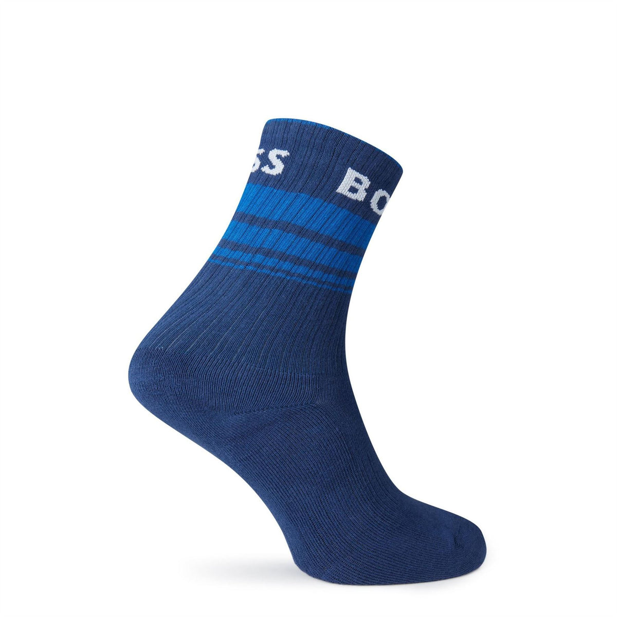Boss Rib Stripe Crew Socks