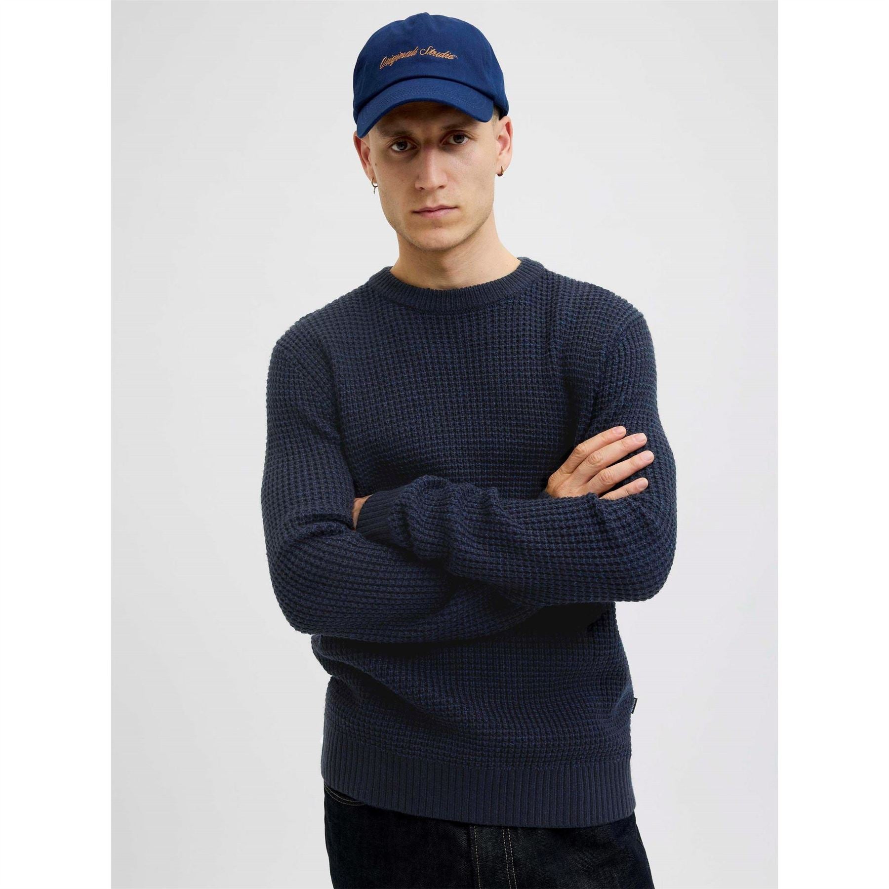 Jack and Jones Crew Neck Ribbed Collar Long Sleeve Sweater