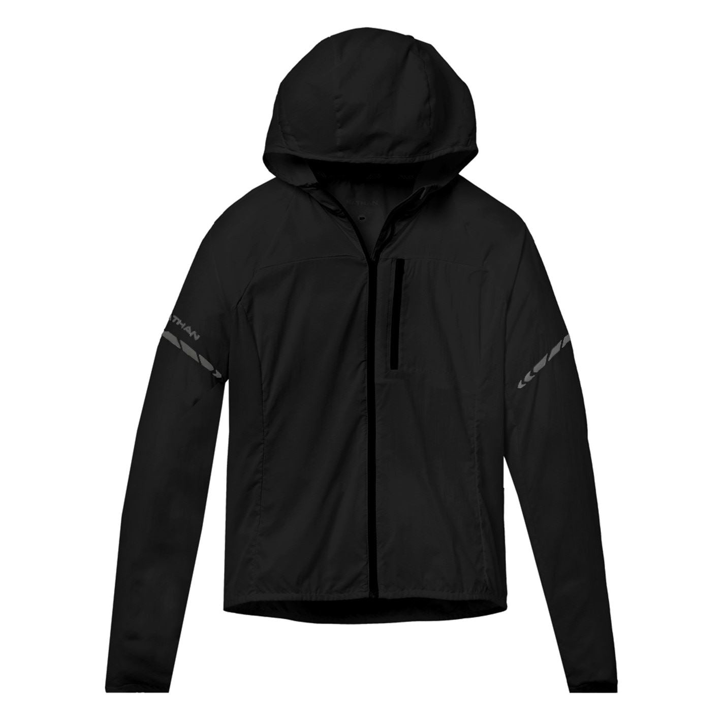 Nathan Stlt 2.0 Solid Patterned Hooded Drawstring Running Jacket with Reflective Ribbon