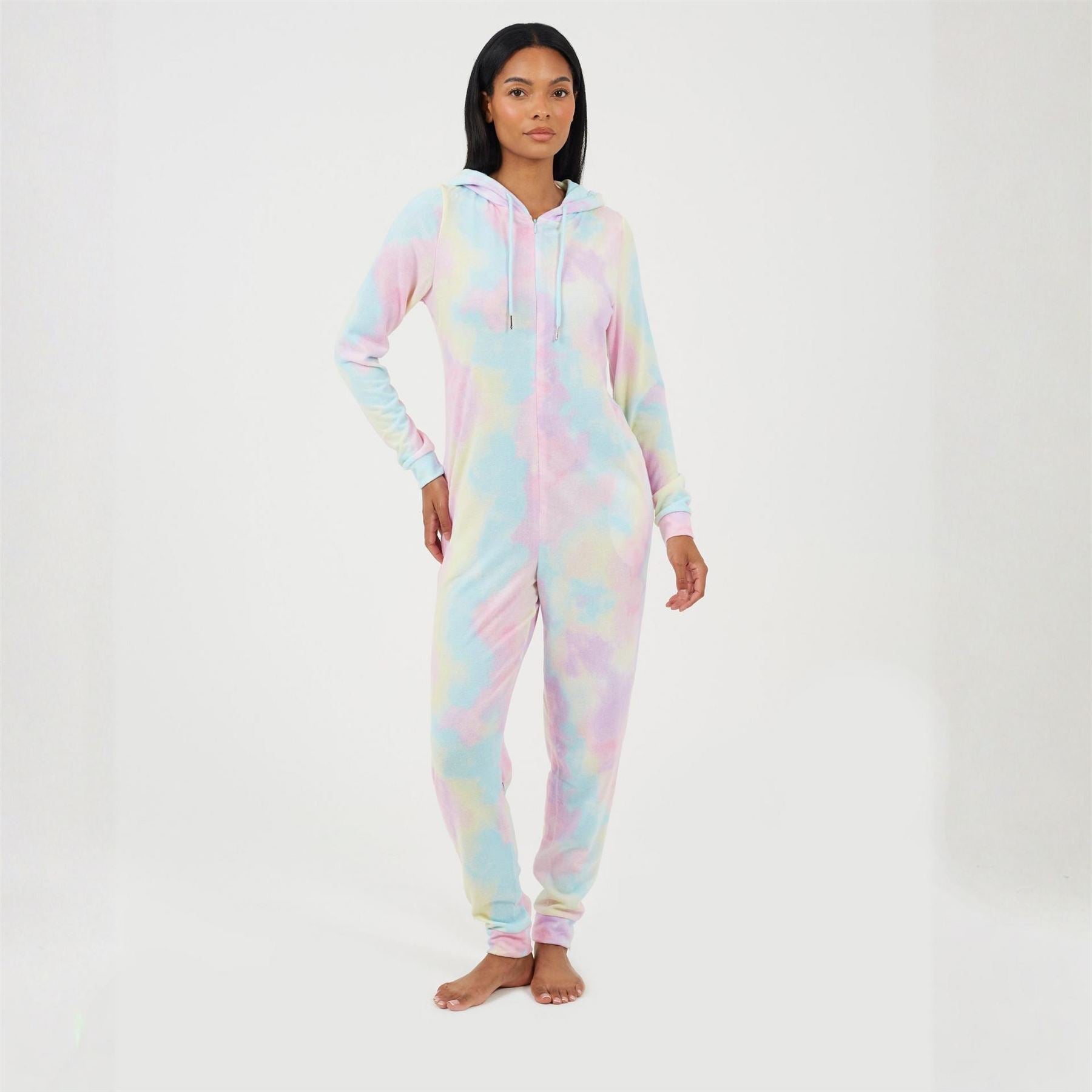 Brave Soul Tie Dye Slim Fit Onesie With Back Embroidery