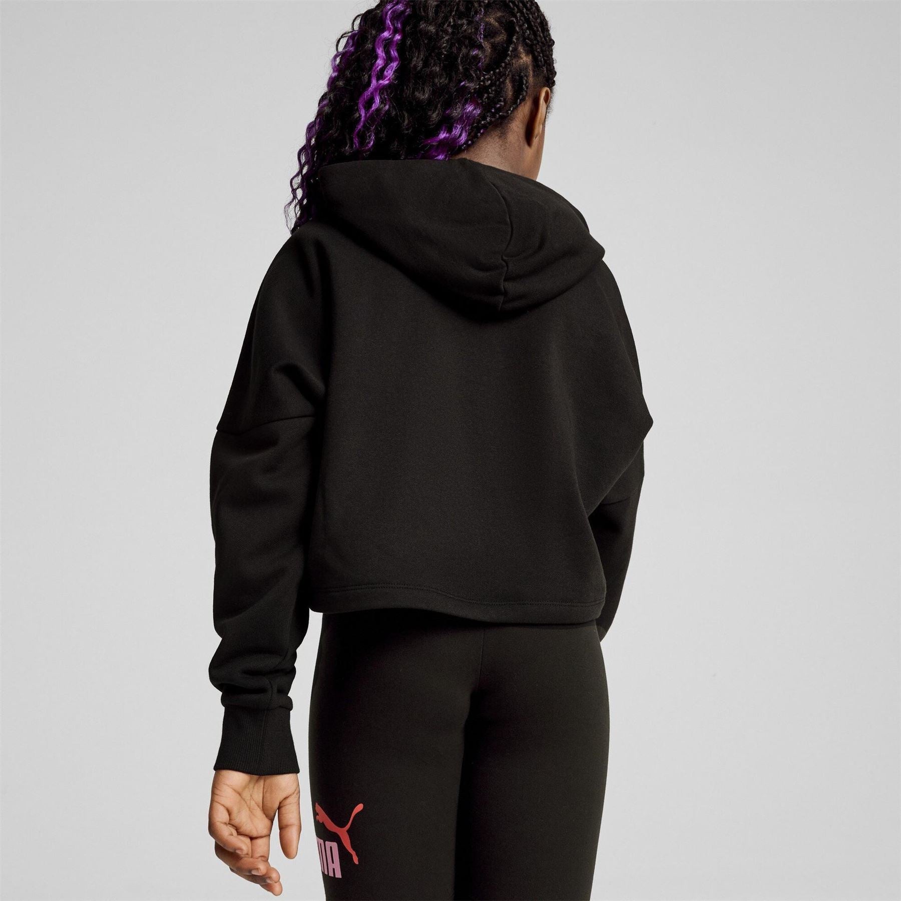 Puma Logo Cropped Hoodie G Hoody Unisex Kids