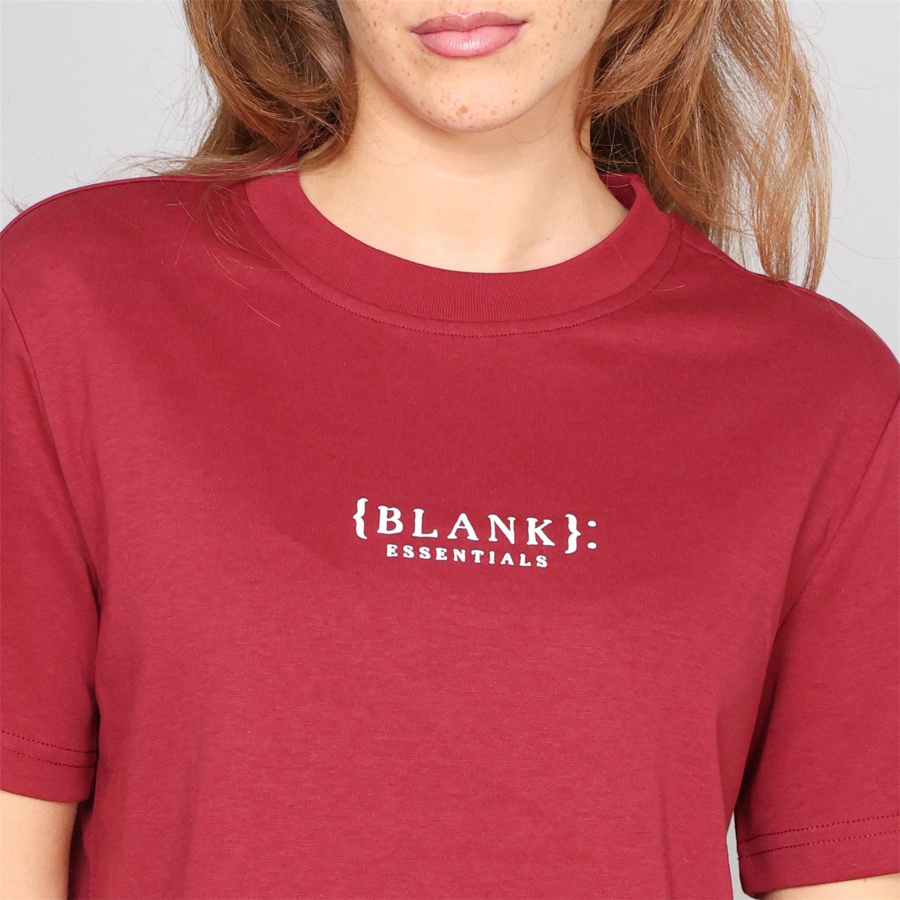 Blank Essentials Embroidered Text Graphic Crew Neck Short Sleeve Boyfriend T-Shirt