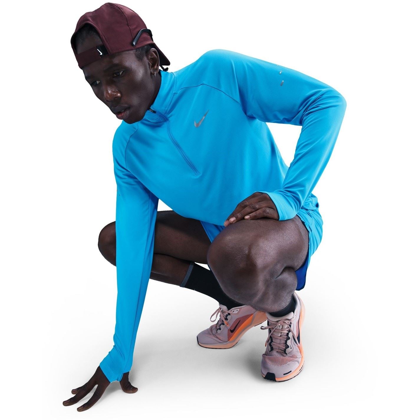 Nike Stride Zip Neck Regular Fit T-Shirt