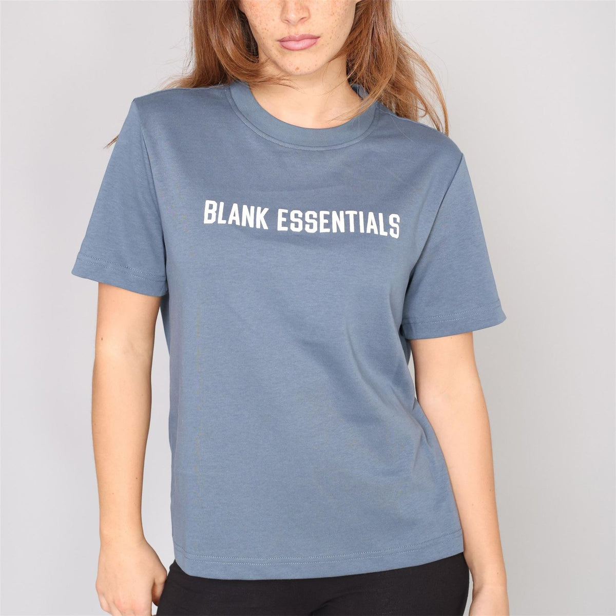 Blank Essentials College Lettering Crew Neck Short Sleeve Boyfriend T-Shirt
