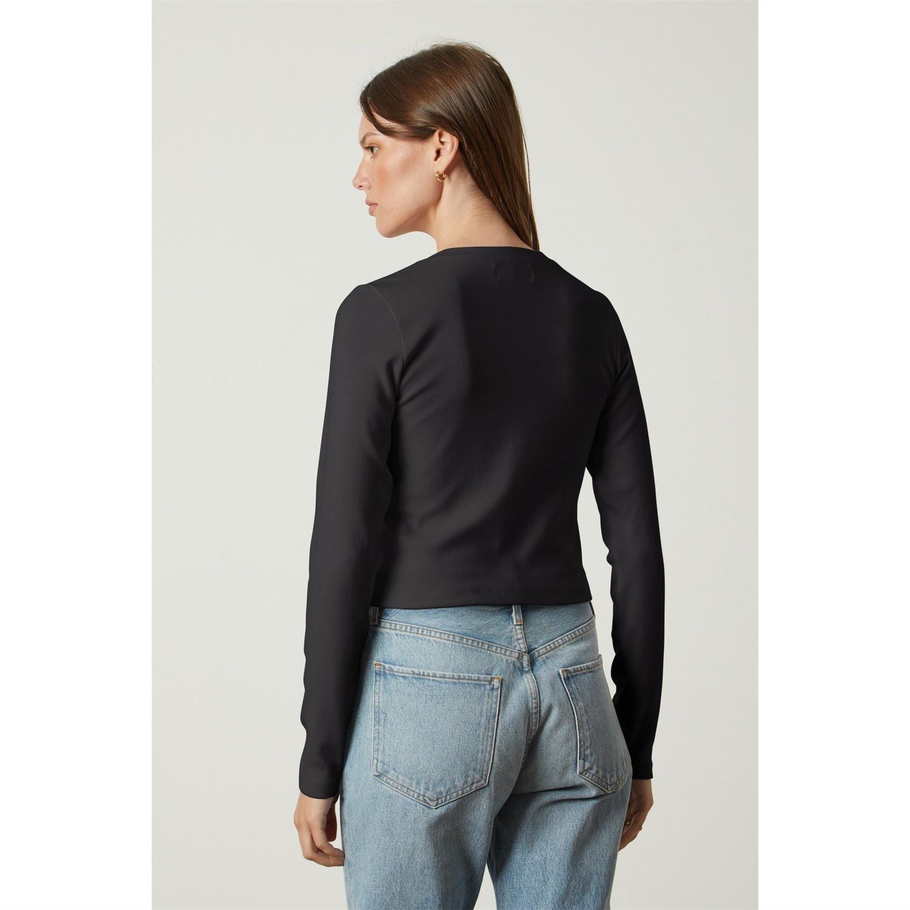 Velvet by Graham and Spencer Ribbed Regular Fit Long Sleeve T-Shirt