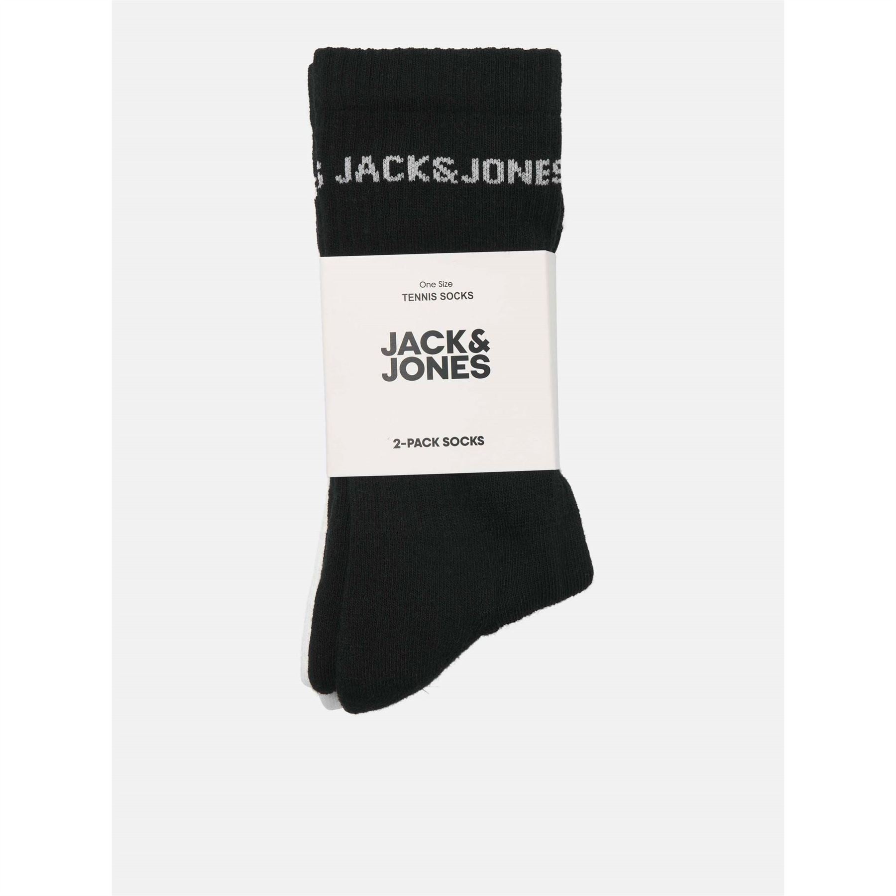 Jack and Jones 2 Pack Basic Lettering Crew Socks
