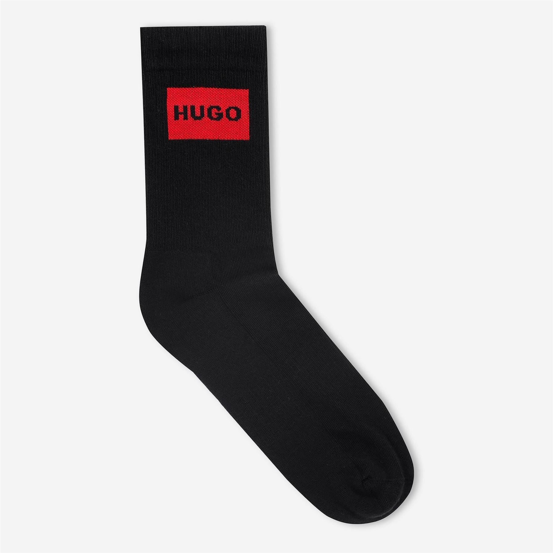 Hugo Pack Logo Label Crew Socks