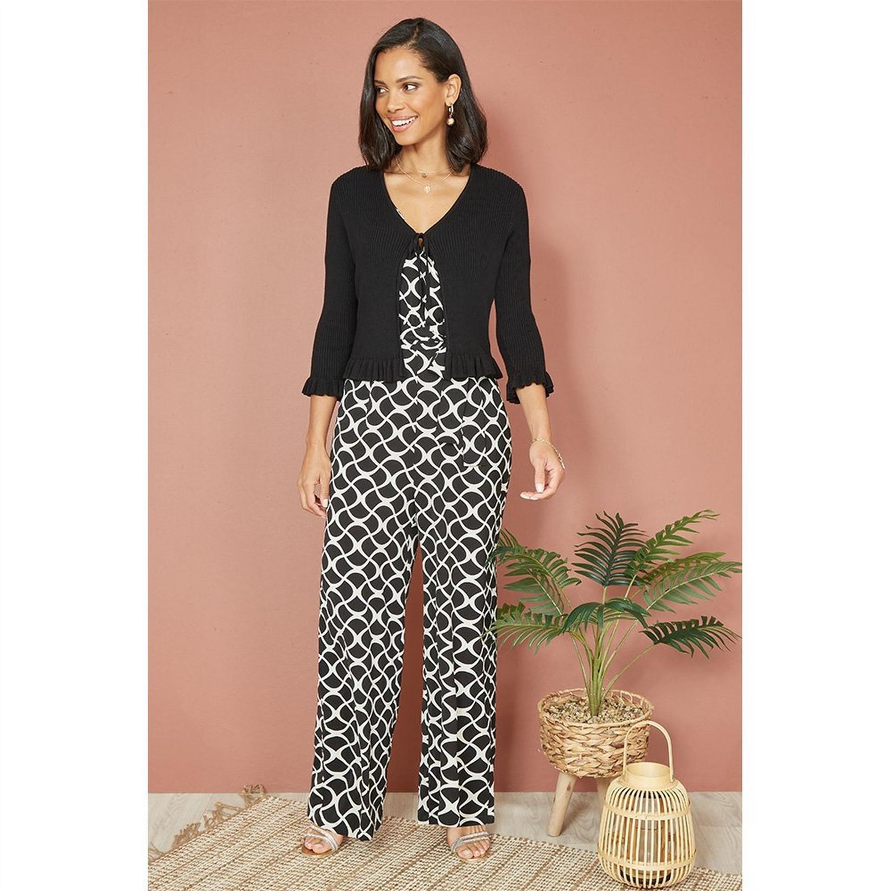 Yumi Tie Up Ribbed Cardigan