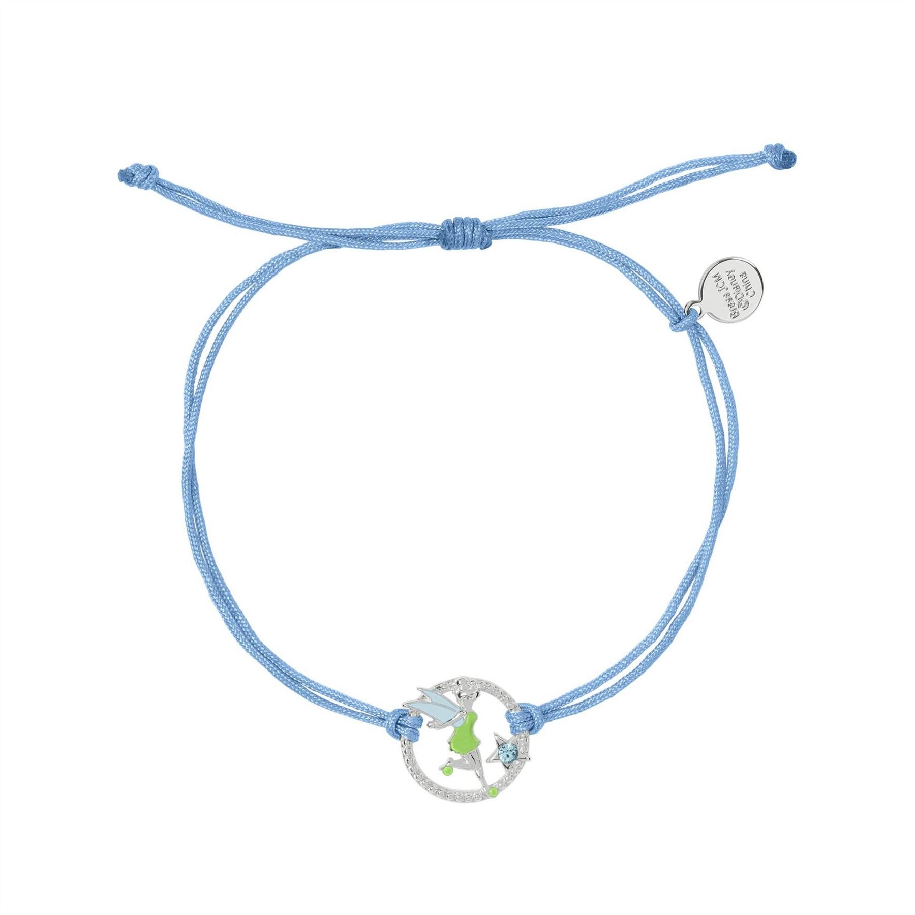 Disney Kids Tinkerbell Adjustable Cord Charm Bracelet