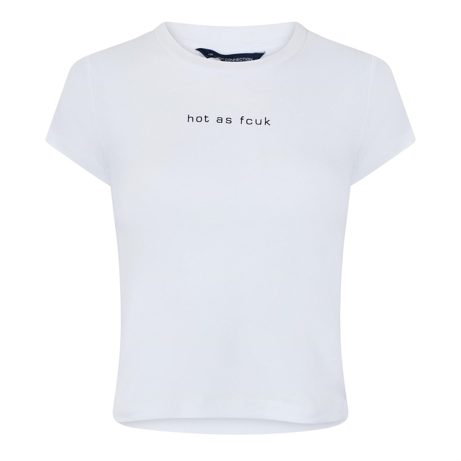 FCUK Cropped Crew Neck Short Sleeve T-Shirt