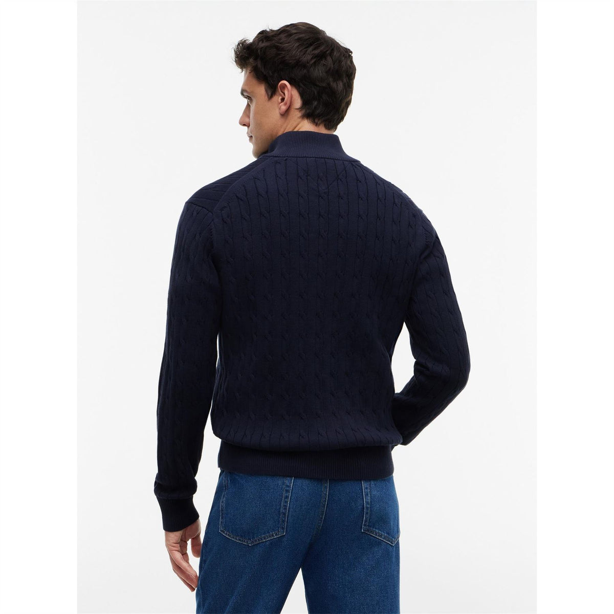 Tommy Hilfiger Hilfiger Classic Cotton Cable Zip Mock