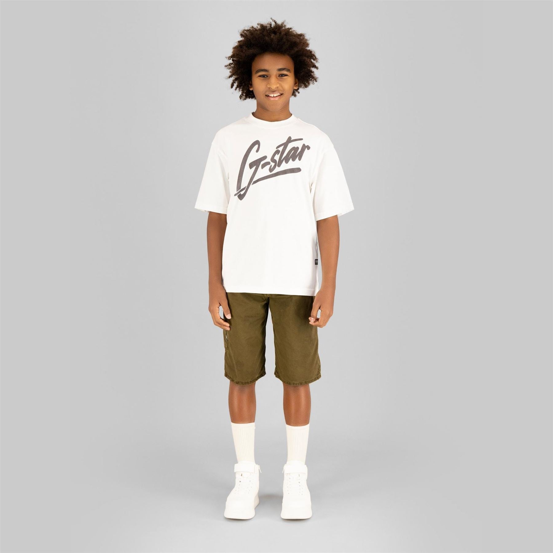 G Star Regular Fit Lettering Crew Neck T-Shirt