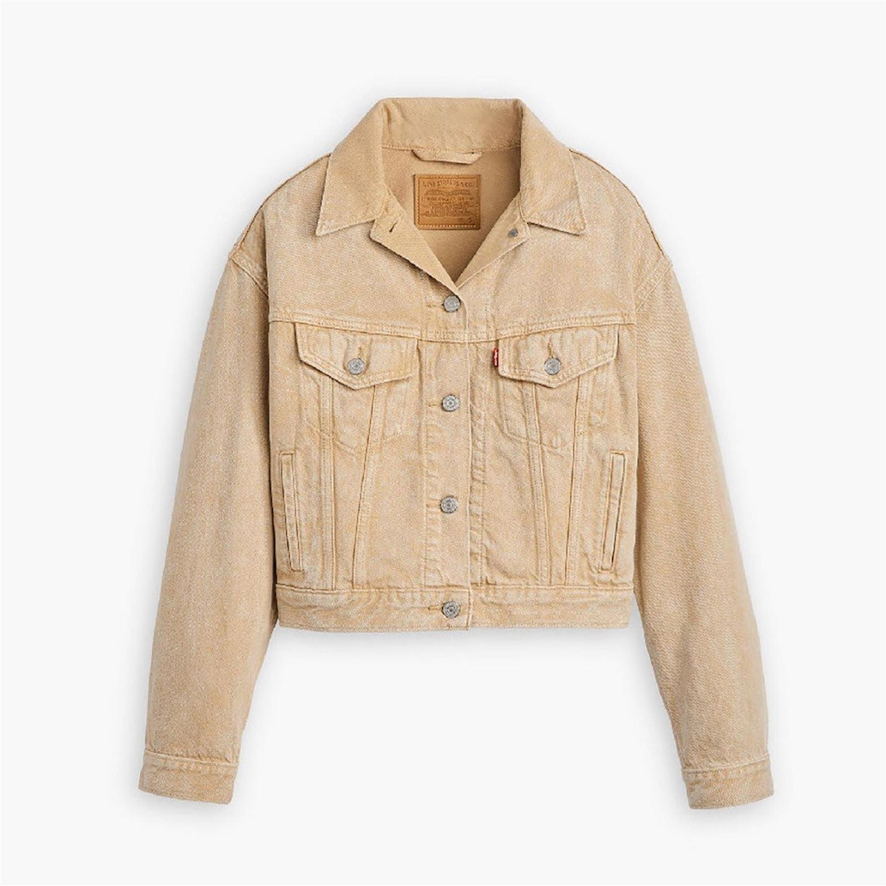 Levis Shrunken 90s Stone Wash Denim Jacket with Metal Badge