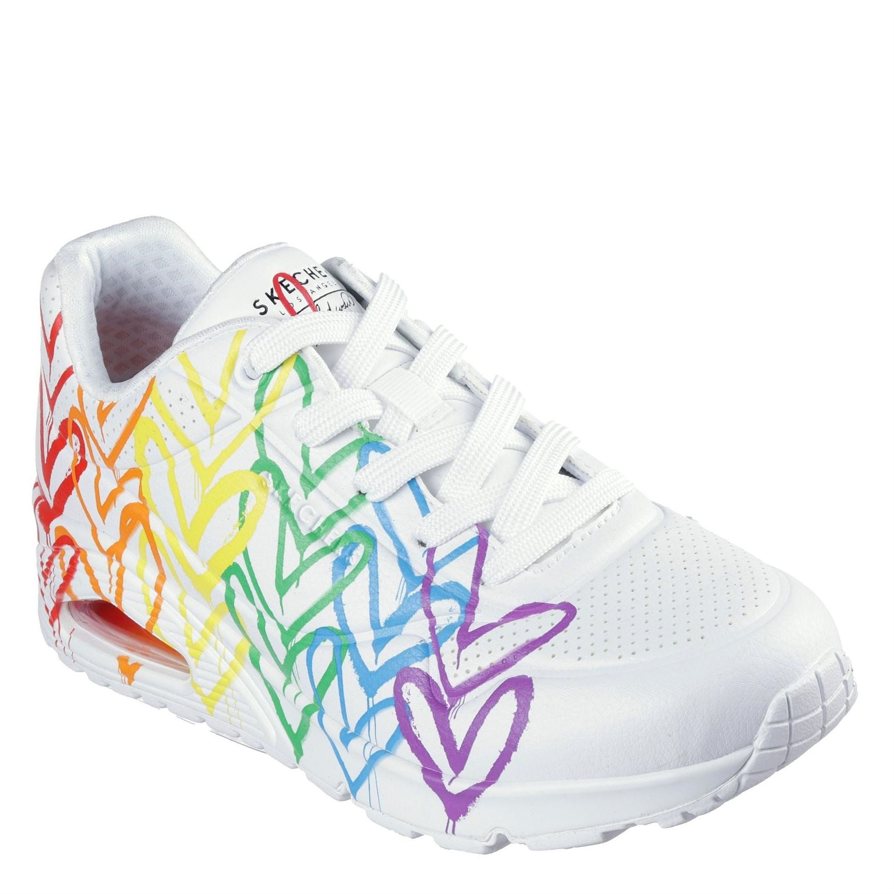 Skechers Womens Mylar Embroidery Heart De Low Top Trainers
