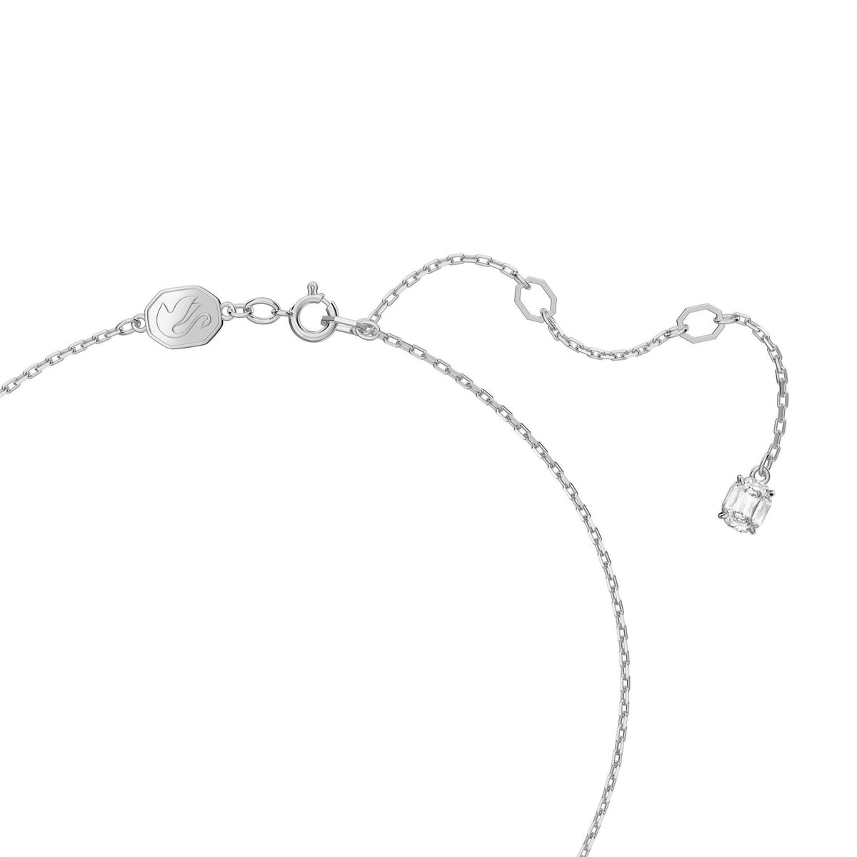 Swarovski Angelic Pendant, Round Cut, Pavé, White, Rhodium Plated