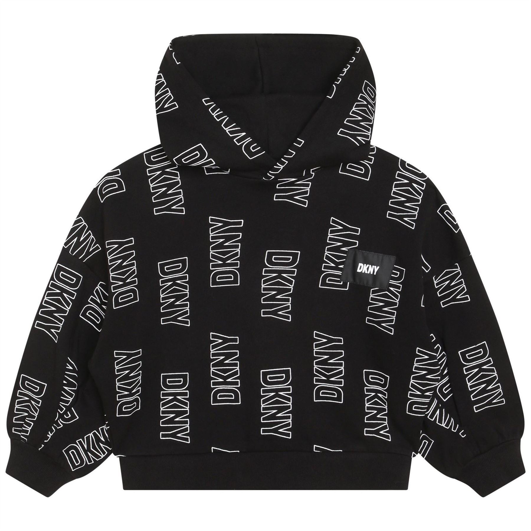 DKNY Cropped Hooded Relaxed Fit Sweatshirt