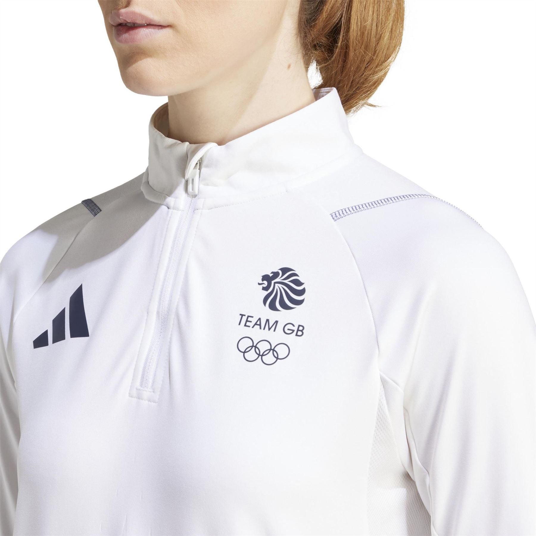 adidas Team GB Funnel Neck Long Sleeve Athletic Top