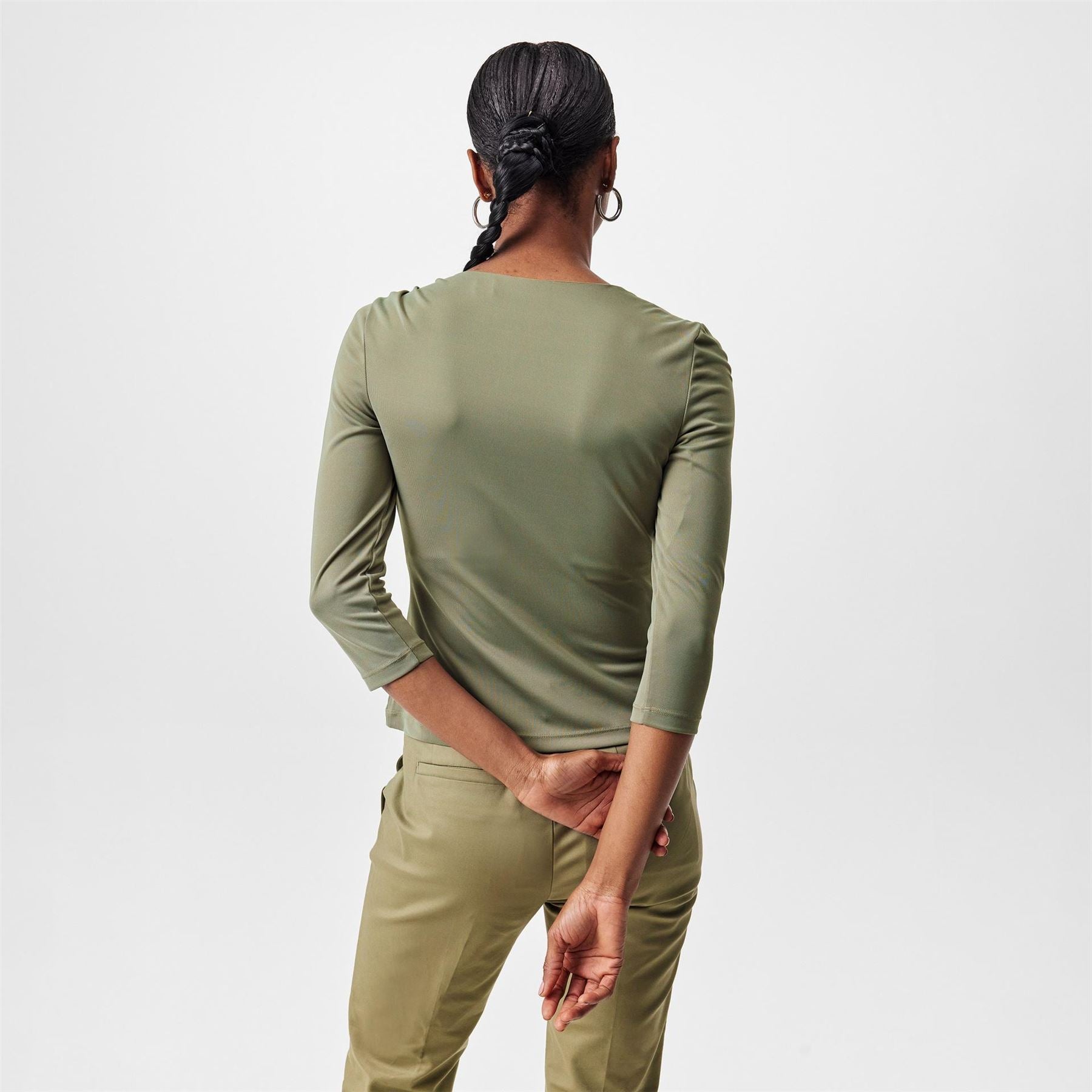 Lauren by Ralph Lauren Slim Fit Asymmetric Long Sleeve T-Shirt