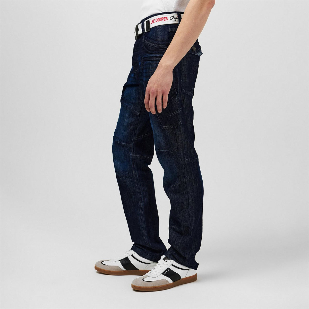 Lee Cooper Mens Belted Cargo Jeans