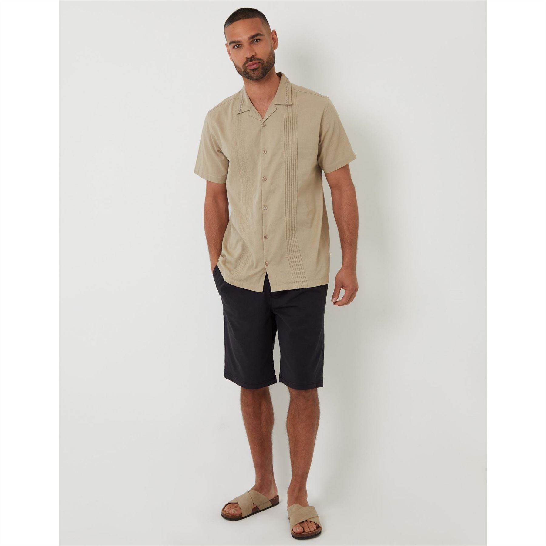 Threadbare Urmston Regular Fit Point Collar Shirt