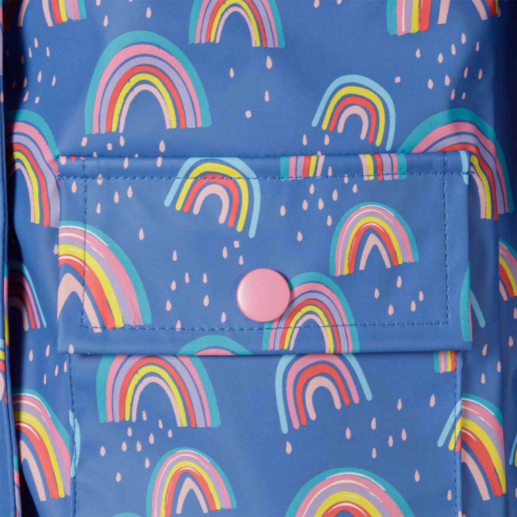 Minoti Girls Rain Jacket Printed Cobalt Blue