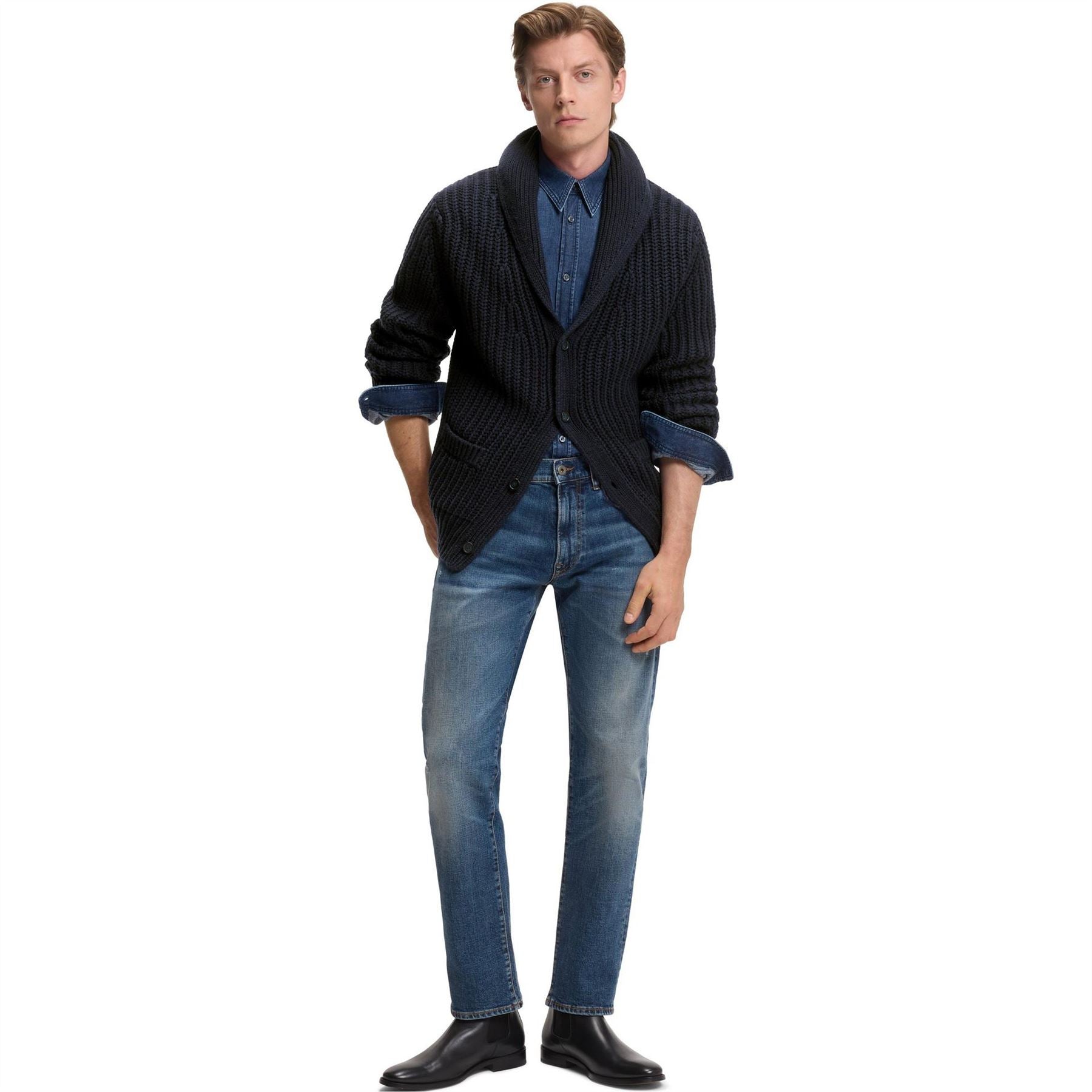 Boss Beckham Relaxed Fit Wool Cardigan