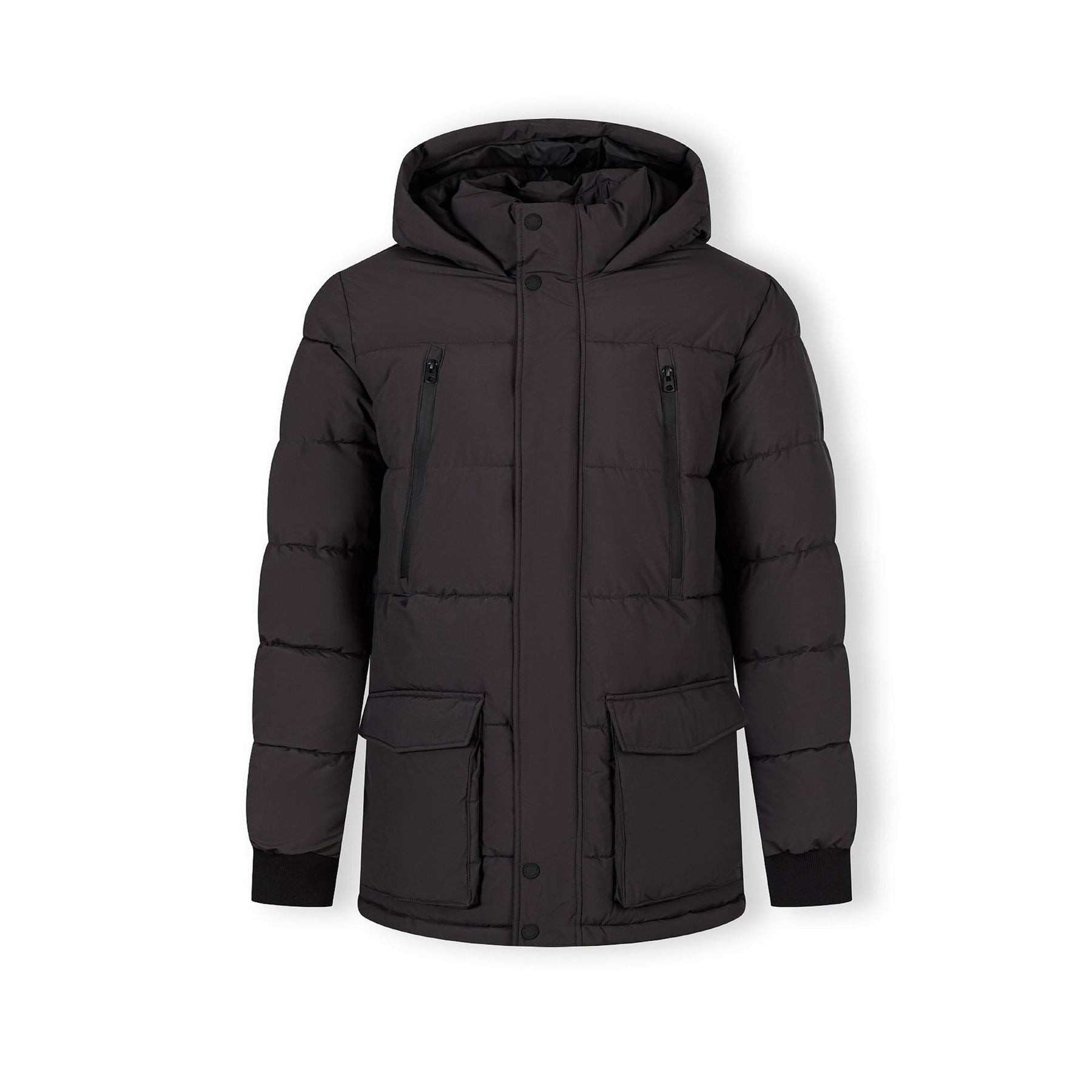 Minoti Men Long Jacket With Fleece Lining And Waterproof Zip Pockets Grey