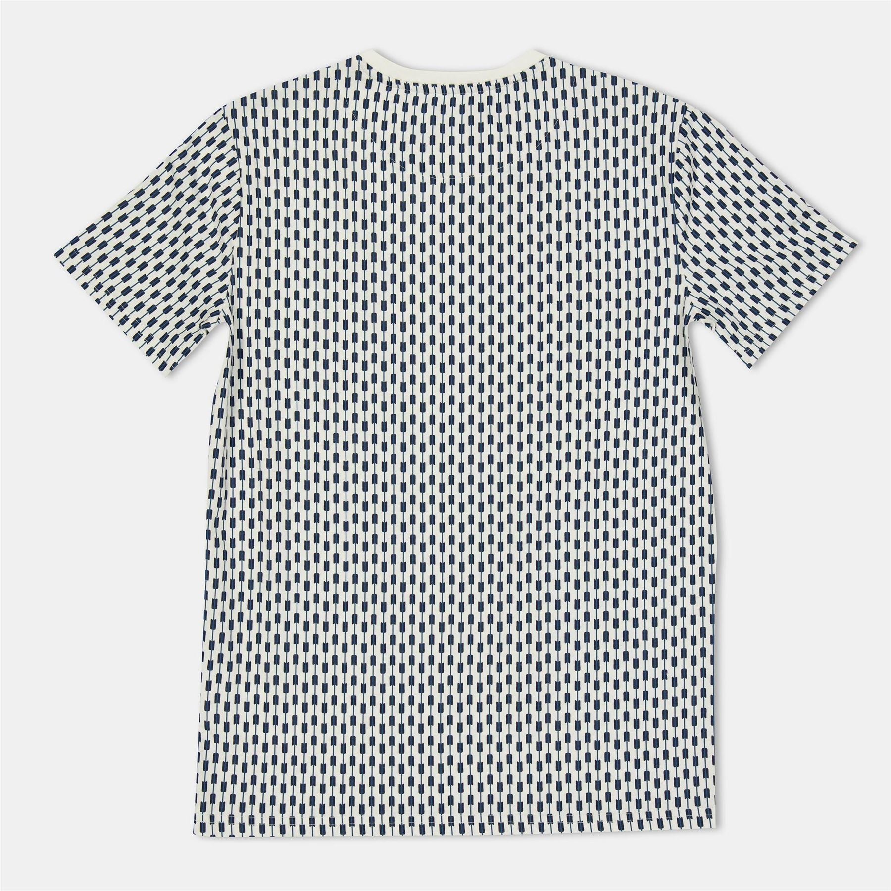 Farah Embroidered Geo Print Crew Neck Short Sleeve Jersey T-Shirt