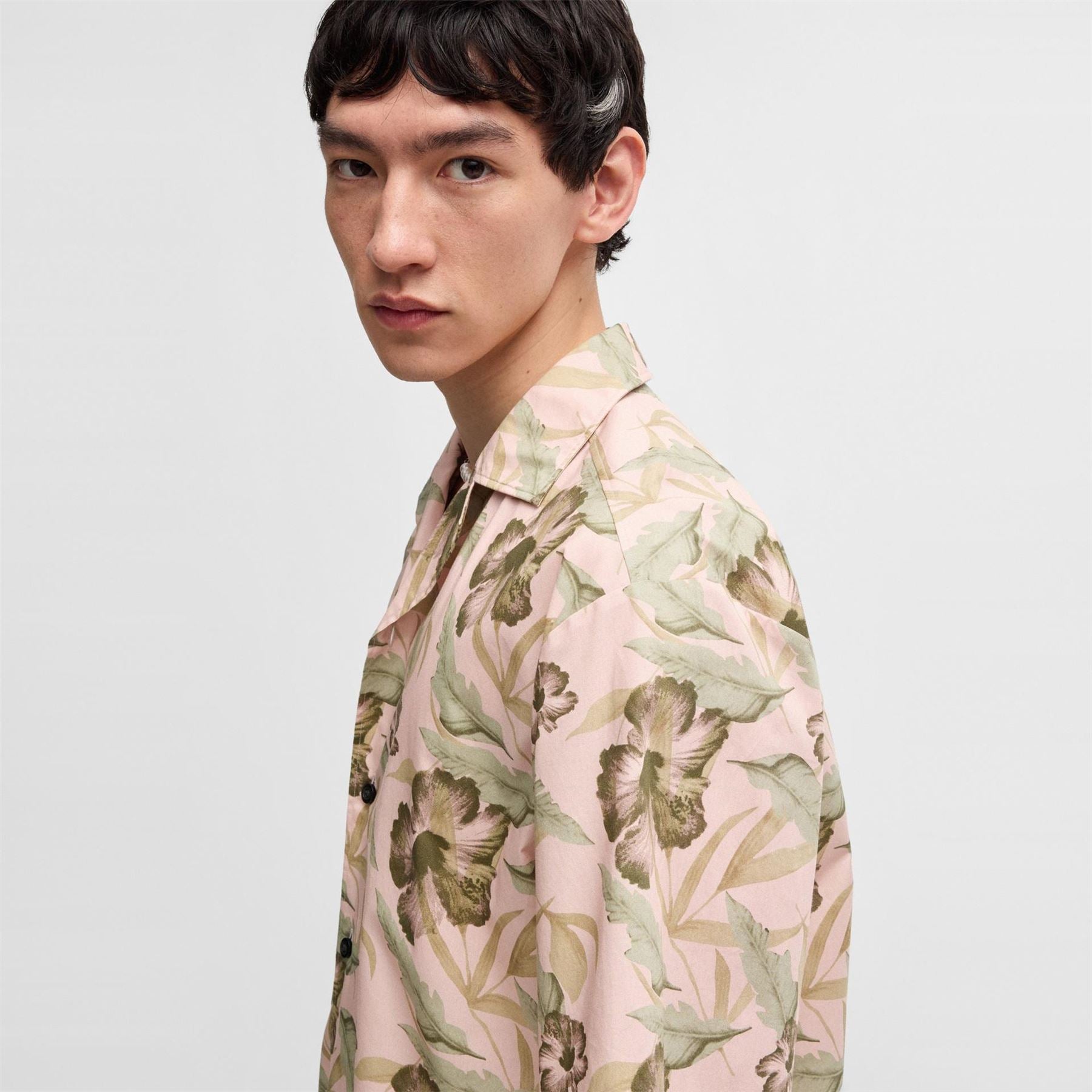 Hugo Eligino Blue Short Sleeve Patterned Shirt