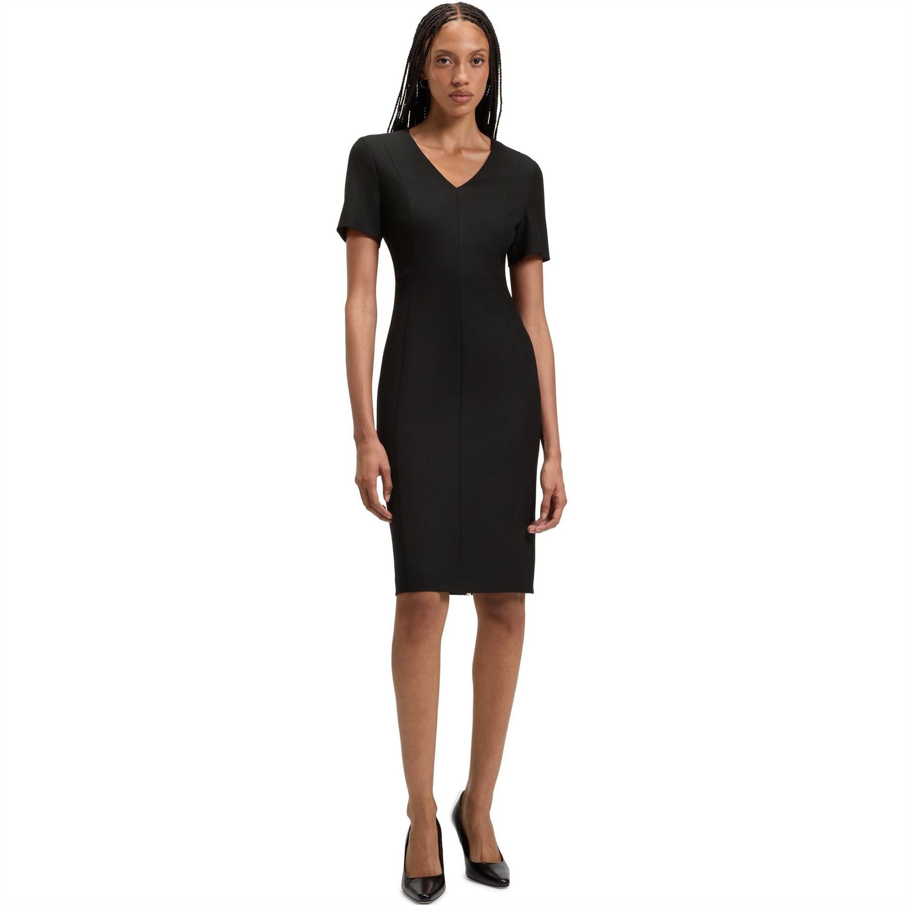 Boss Damaisa V-Neck Short Sleeve Knee Length Dress
