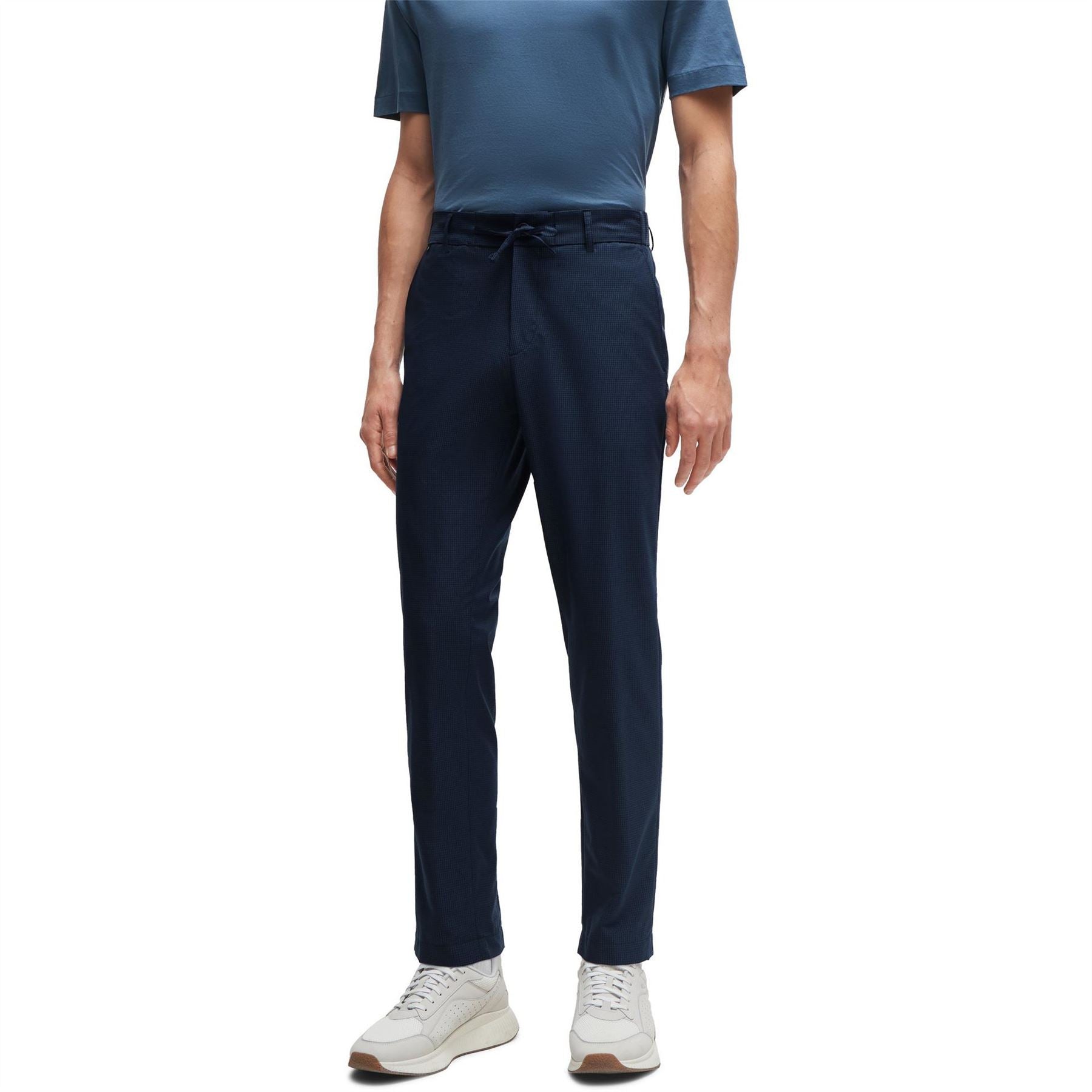 Boss Genius Solid Patterned Straight Chinos