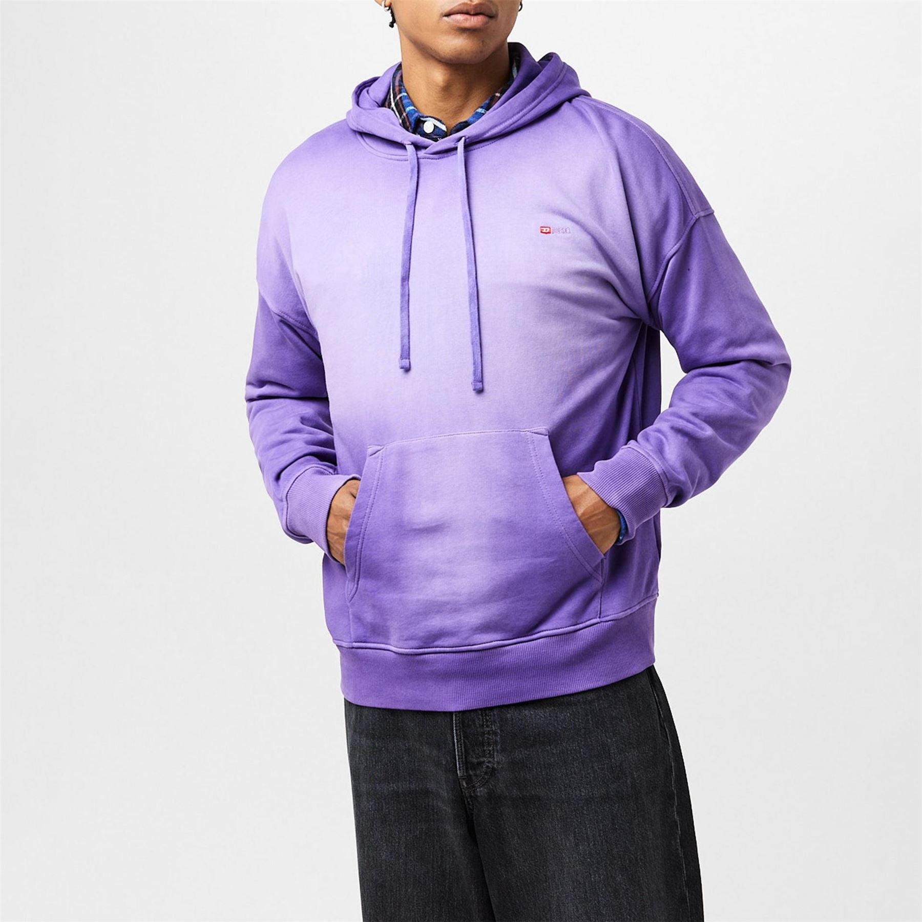 Diesel Hooded Relaxed Fit Long Sleeve Sweatshirt