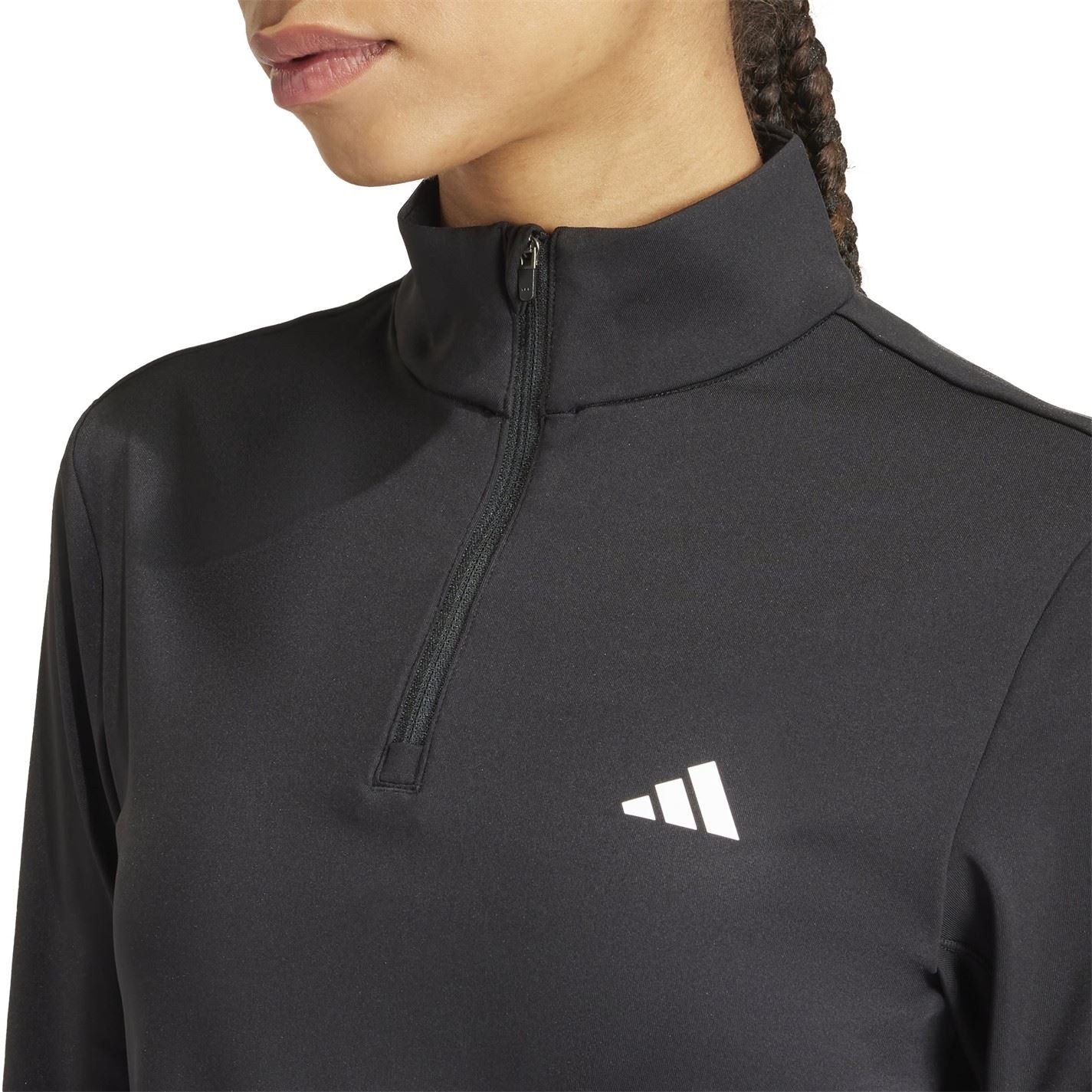 adidas Hyperglam Zip Neck Long Sleeve Gym Top
