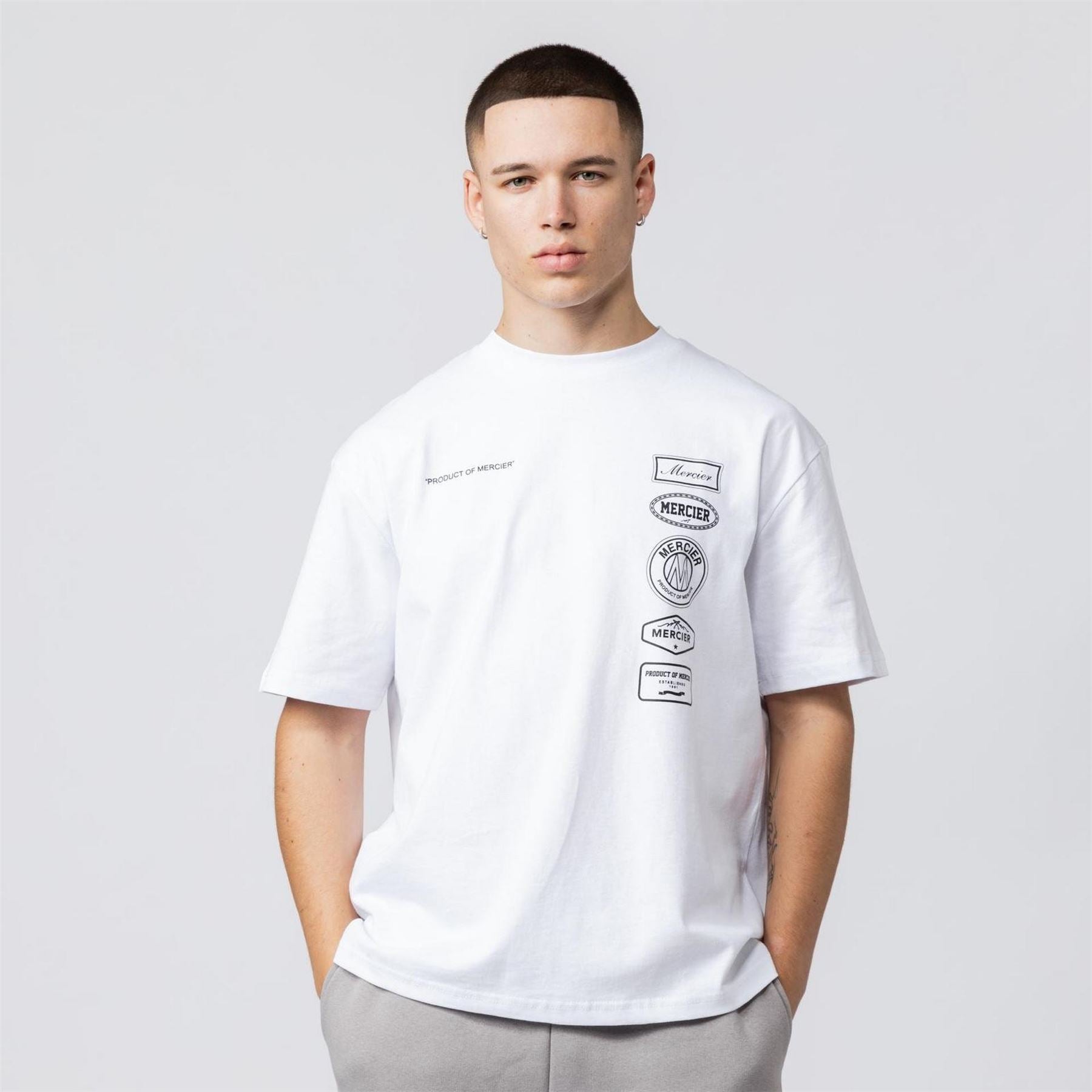 Mercier Badge Oversize Fit Crew Neck Short Sleeve T-Shirt