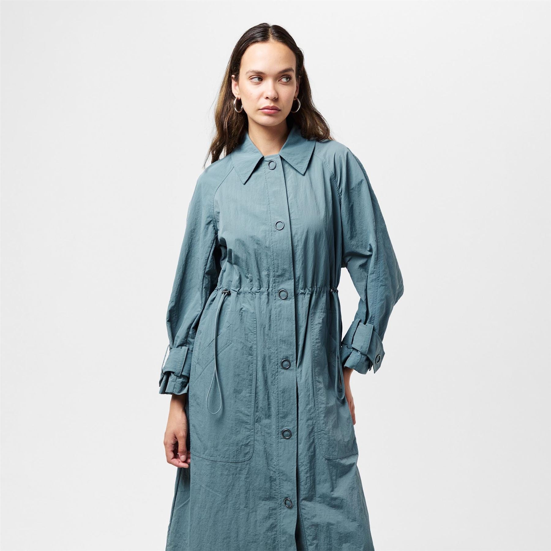 French Connection Ilena Trench Collared Neck Maxi Shirtdress