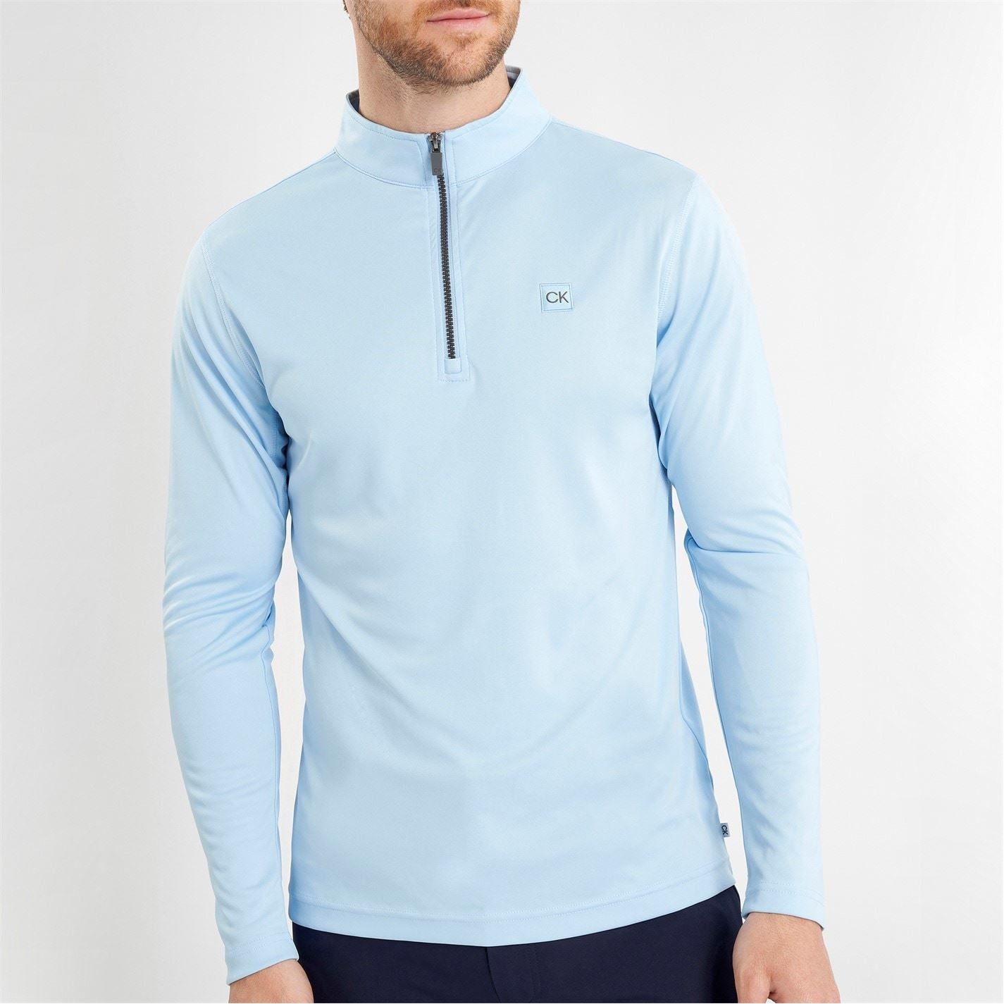 Calvin Klein Golf Regular Fit Zip Neck Long Sleeve Sweatshirt