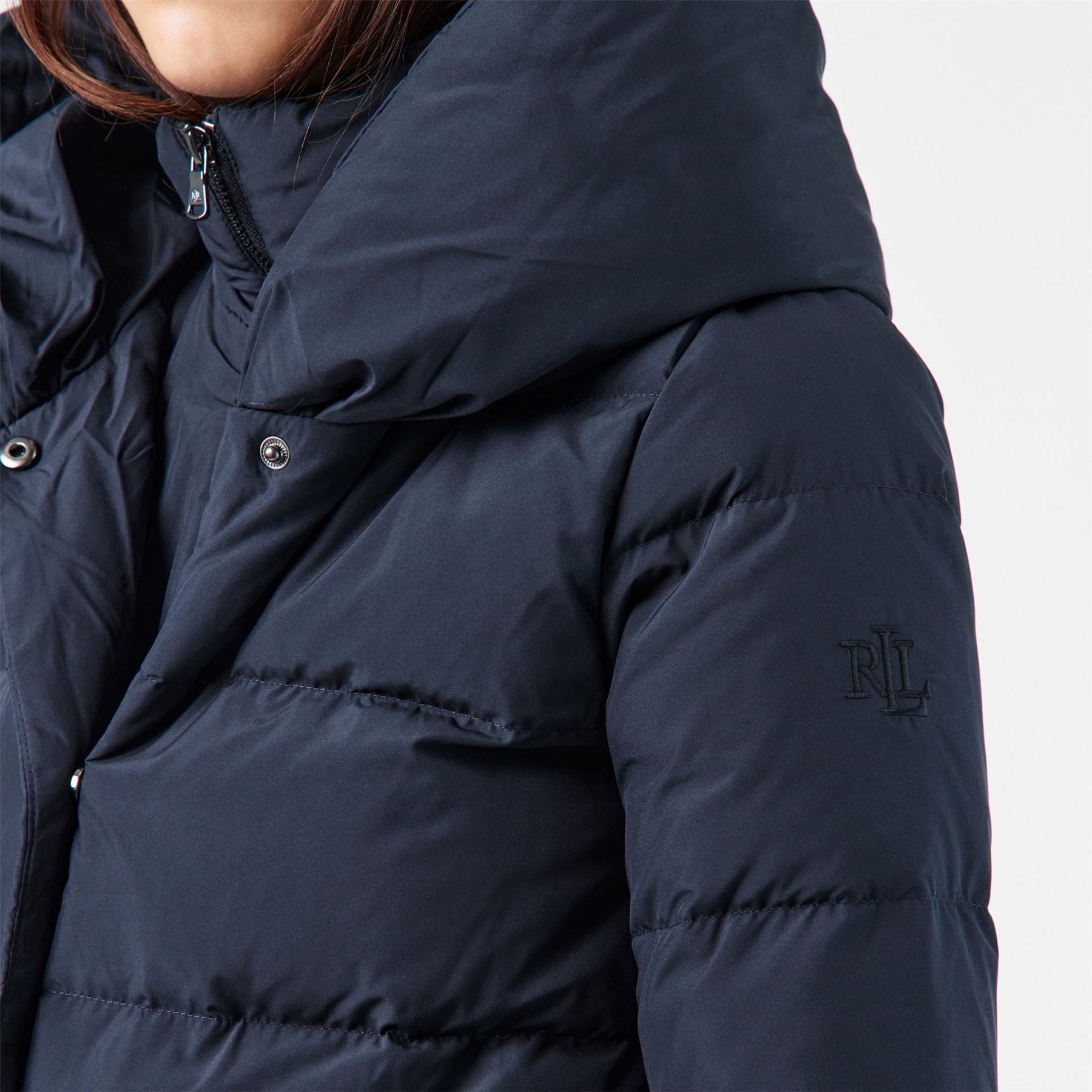 Lauren by Ralph Lauren Real Leather Medium Puffer Jacket