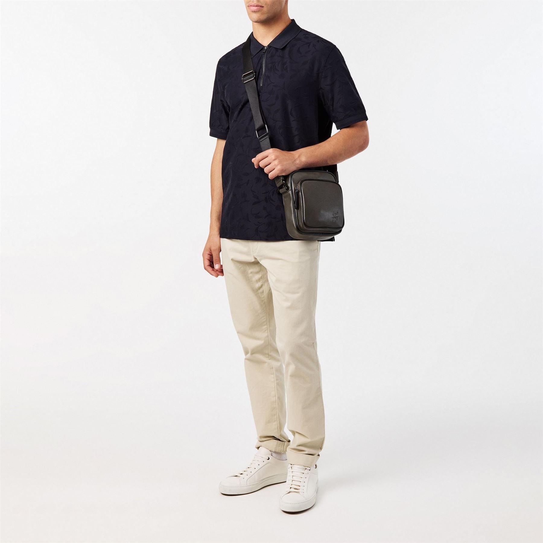 Ted Baker Regular Fit Half Zipper  Short Sleeve Shirt