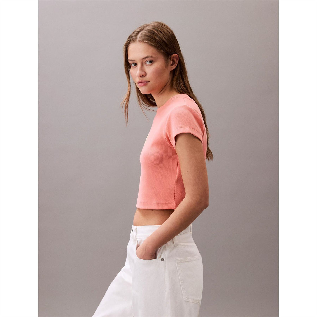 Calvin Klein Jeans Rib Cropped T-Shirt