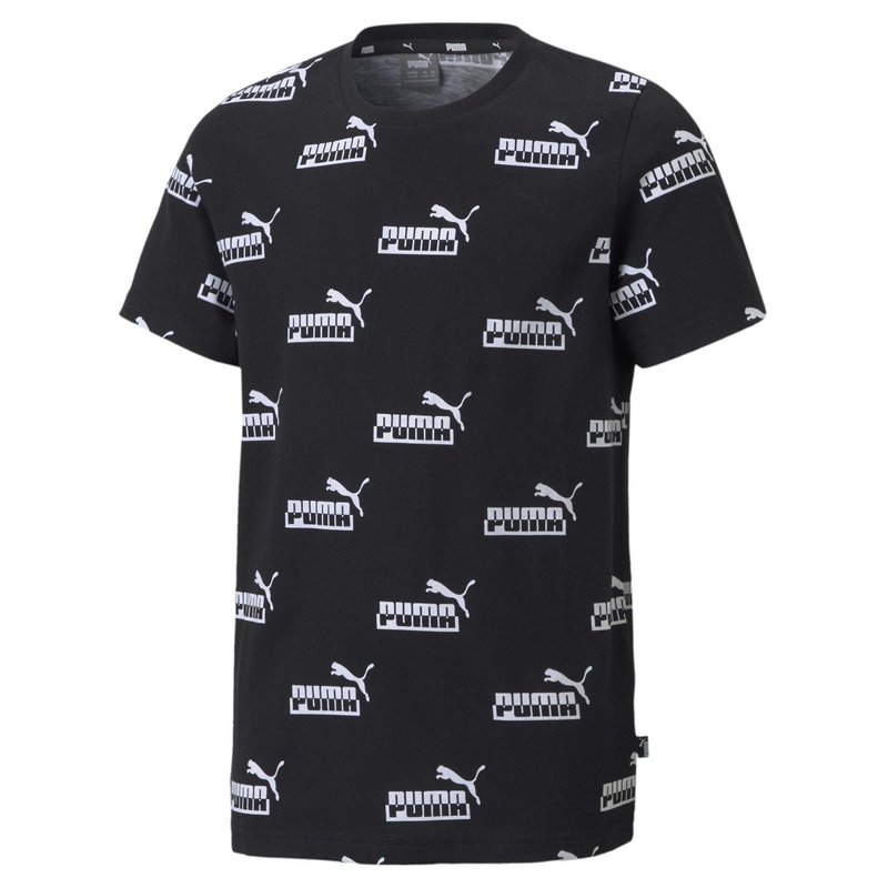 Puma AOP Logo T Shirt Juniors