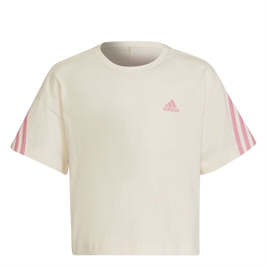 adidas 3 Stripe T Shirt Juniors