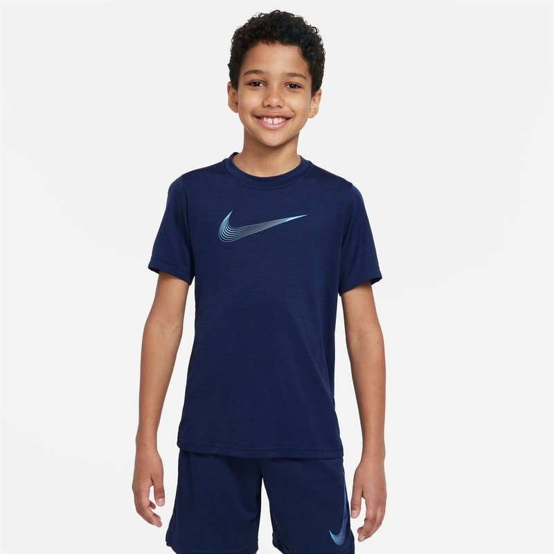 Nike Dri FIT Big Kids (Boys) Short Sleeve Training Top