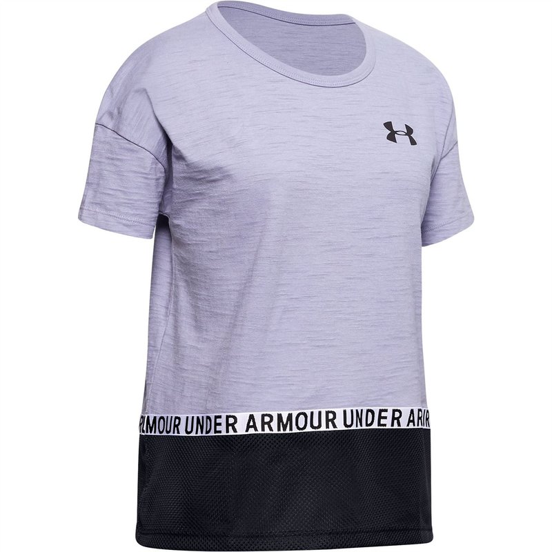 Under Armour Charge Cotton Taped T Shirt Junior Girls