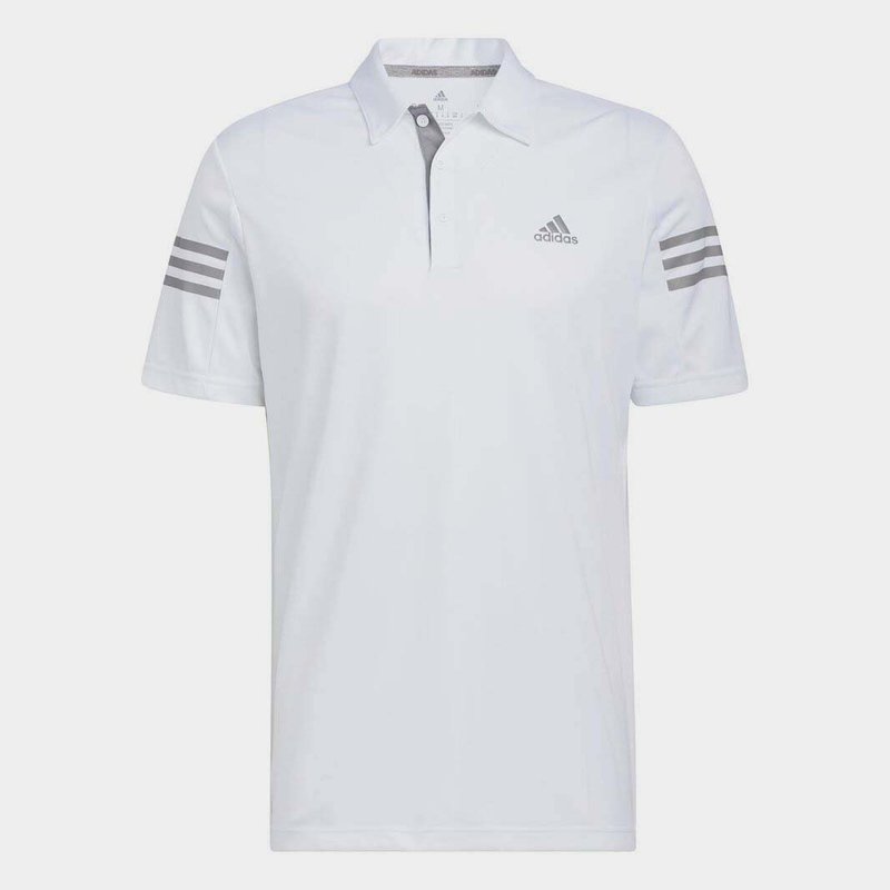 adidas 3 Stripe Polo Shirt Mens